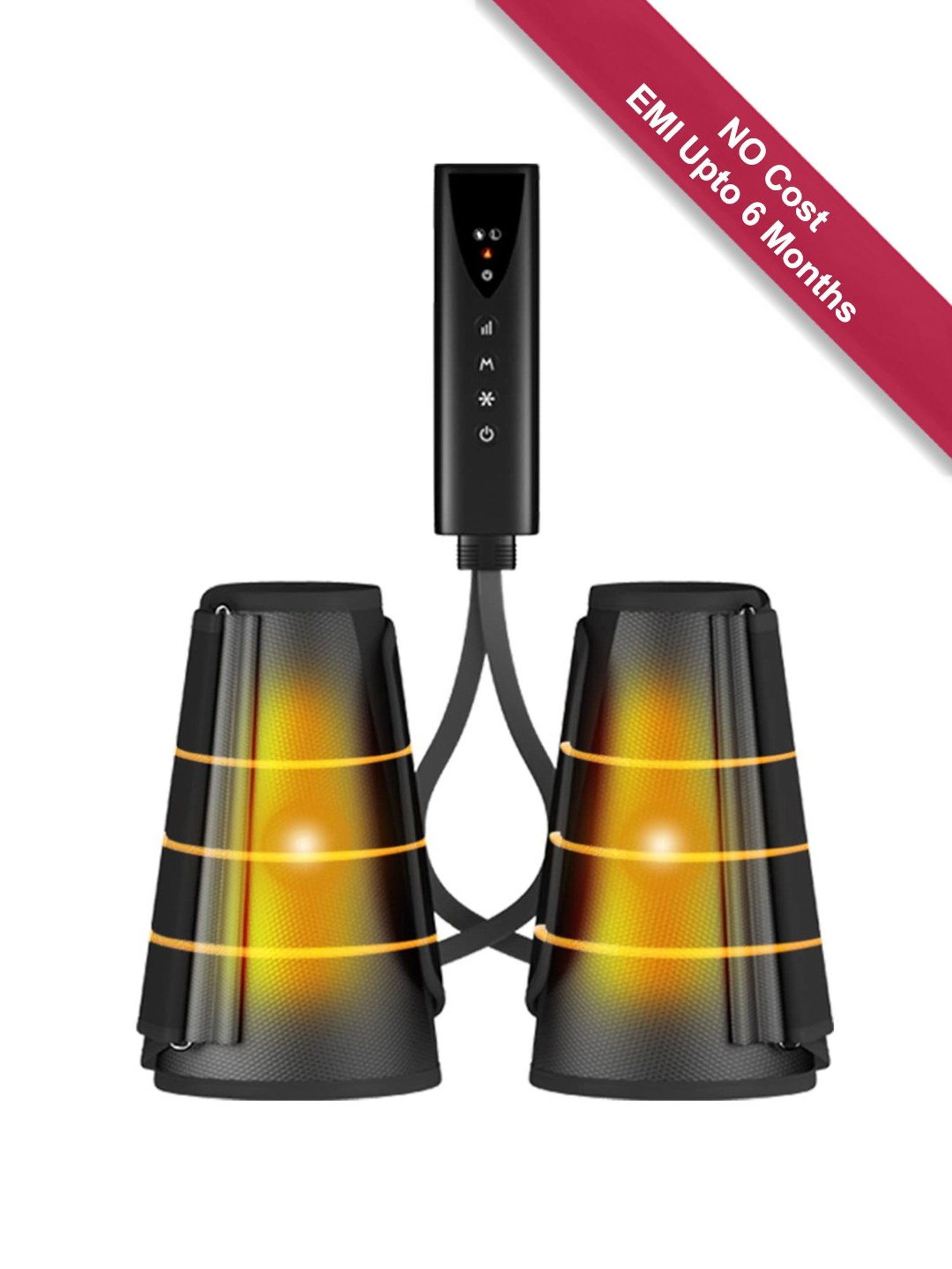 Lifelong LLM504 Rechargeable Air Pressure Massager for Calves with Heat and Vibration (Black)