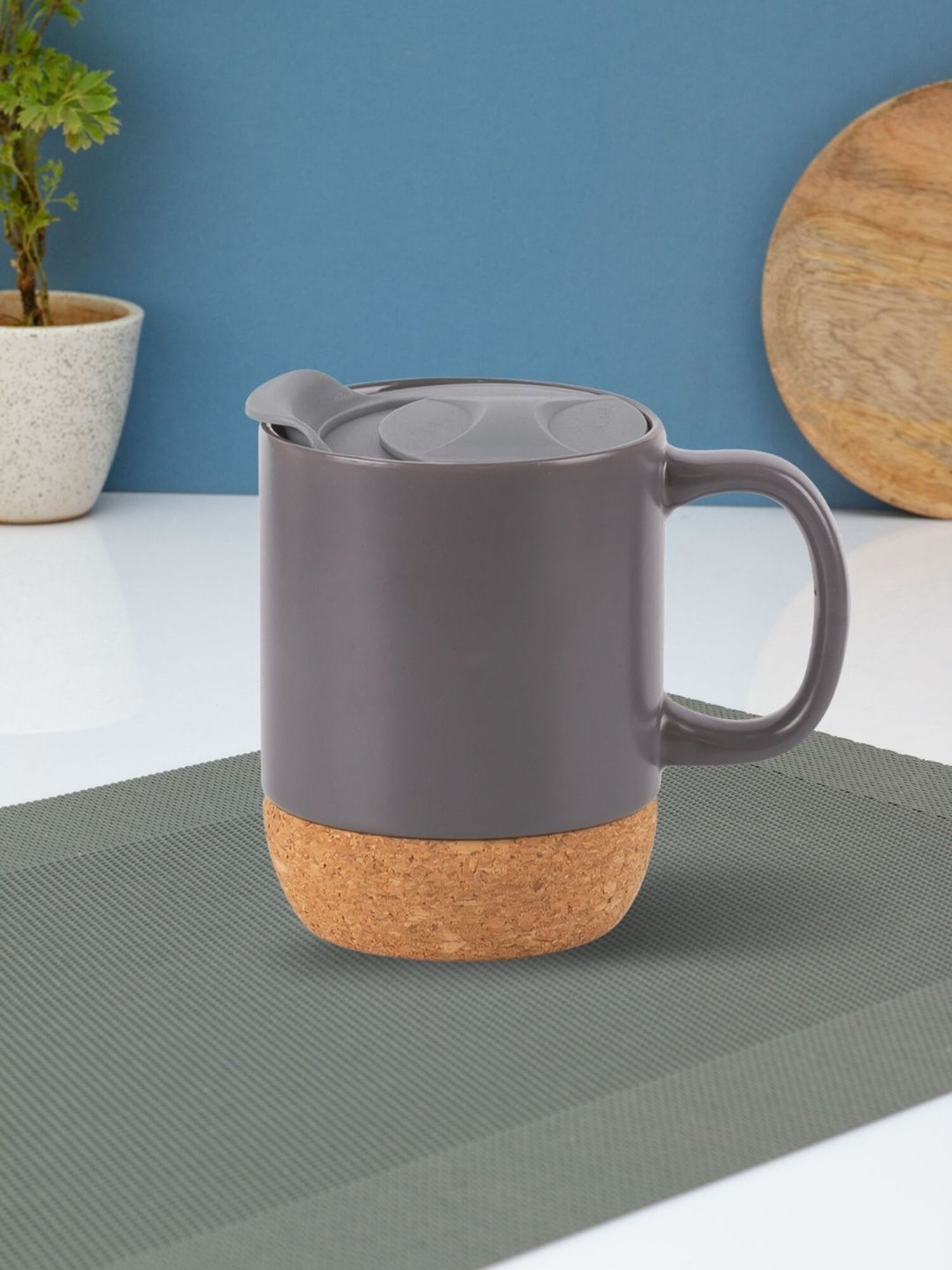 JCPL Grey & Brown Ceramic Milk & Coffee Mug (0.44L) - Set of 1