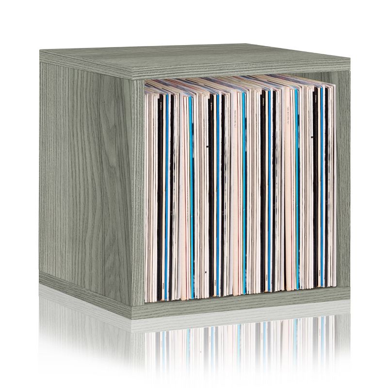 Way Basics Eco Stackable Vinyl Record Storage Cube Gray