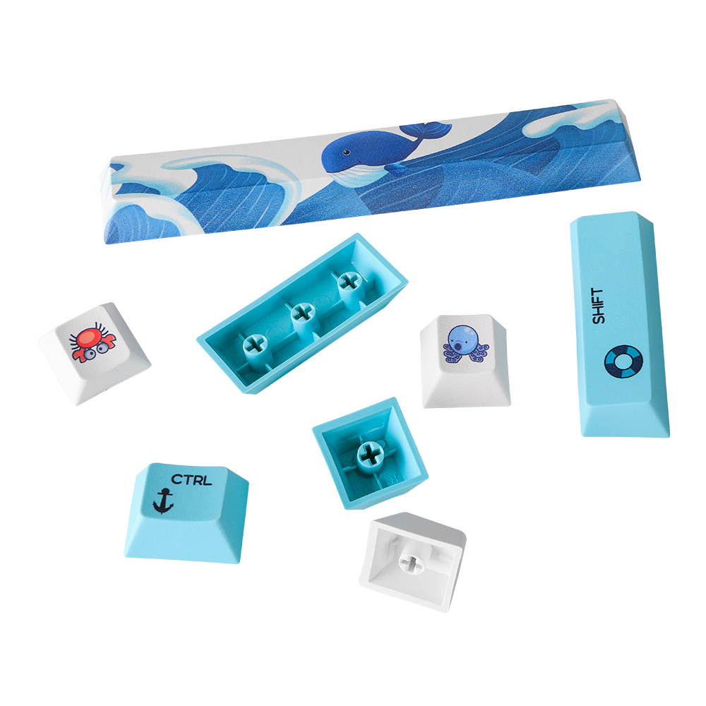 DIERYA x KEMOVE Customize PBT Double Shot DIY Pudding Keycaps, 70 Keys Mechanical Keycaps Set - OEM Profile+Cap Puller