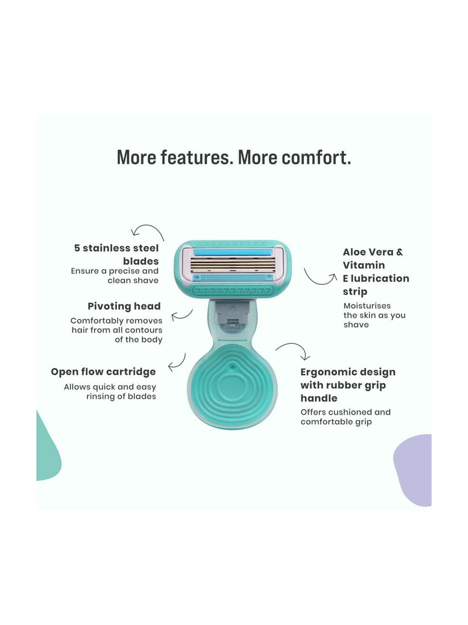 Sirona 5 Blades Body Razor with Replaceable Head - 1 Pc