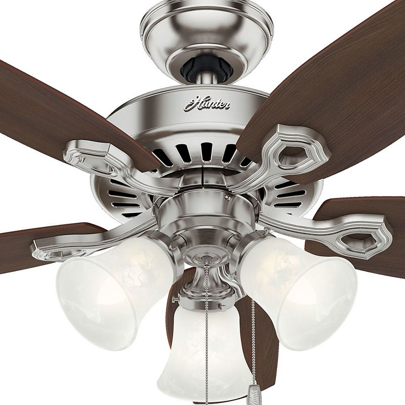 42" LED Builder Ceiling Fan (Includes Energy Efficient Light Bulb) Nickel - Hunter