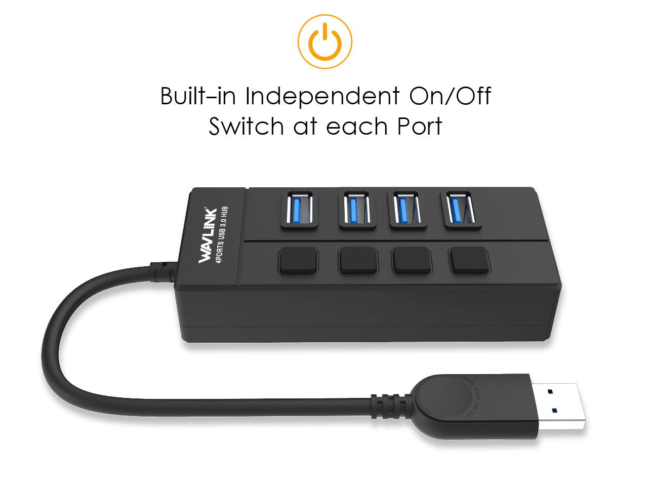 USB 3.0 HUB, USB Hub,4 Port USB 3.0 Hub, USB Hub with Individual Power Switches and LEDs , Super Speed 5Gbps Data Transfer Hub for Mac Laptop Ultrabook and Tablet PC