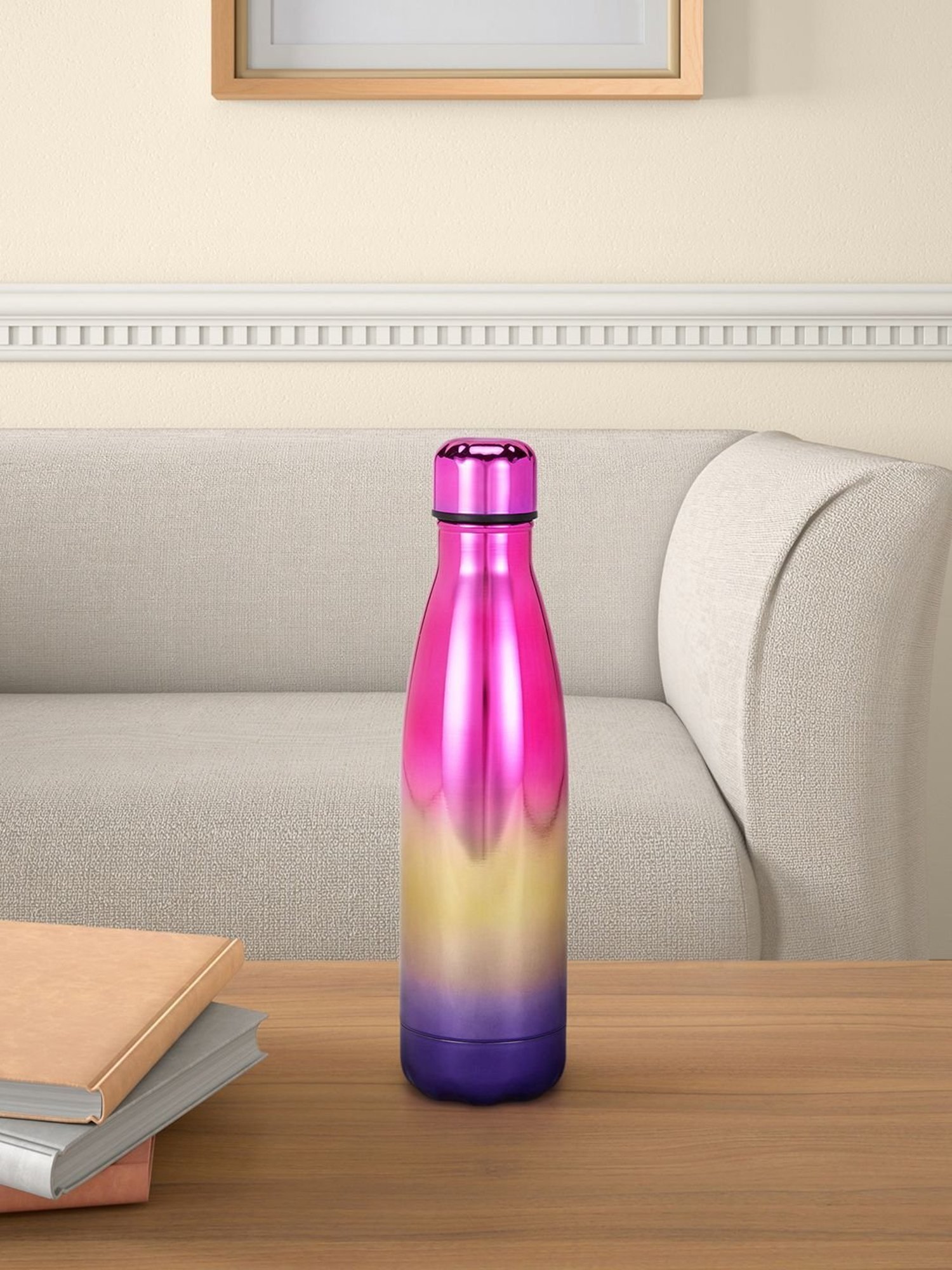 Living Scapes by Pantaloons Purple Steel Water Bottles (0.5 L)