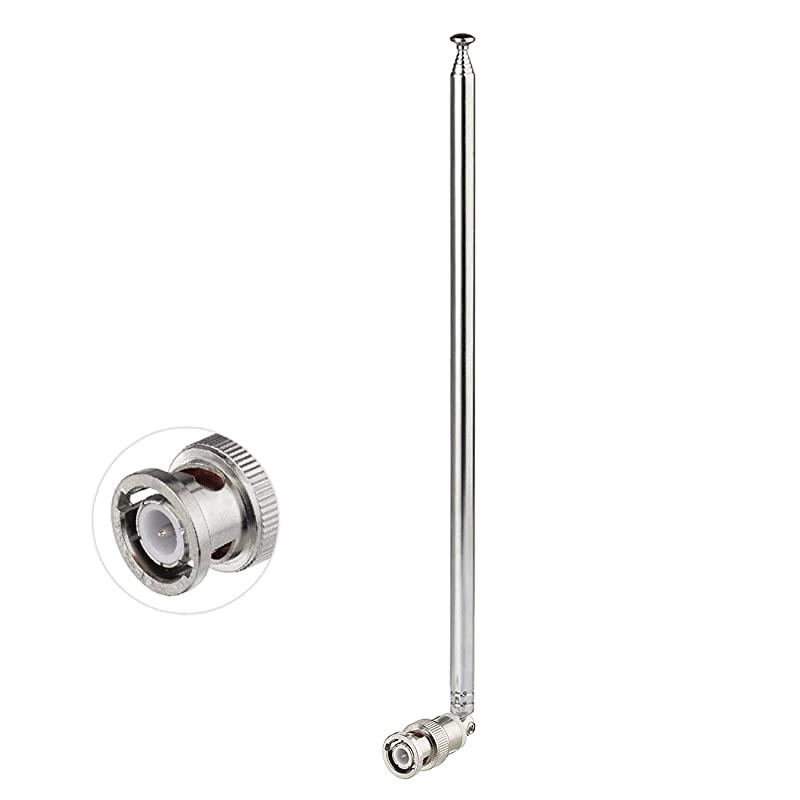 HF VHF UHF 7Sections 115cm Telescopic BNC Male Antenna 2Pack for Ham Radio Amateur Radio Mobile Radio Transceiver Two Way Radio Police Scanner Wireless Microphone Receiver Frequency Counter