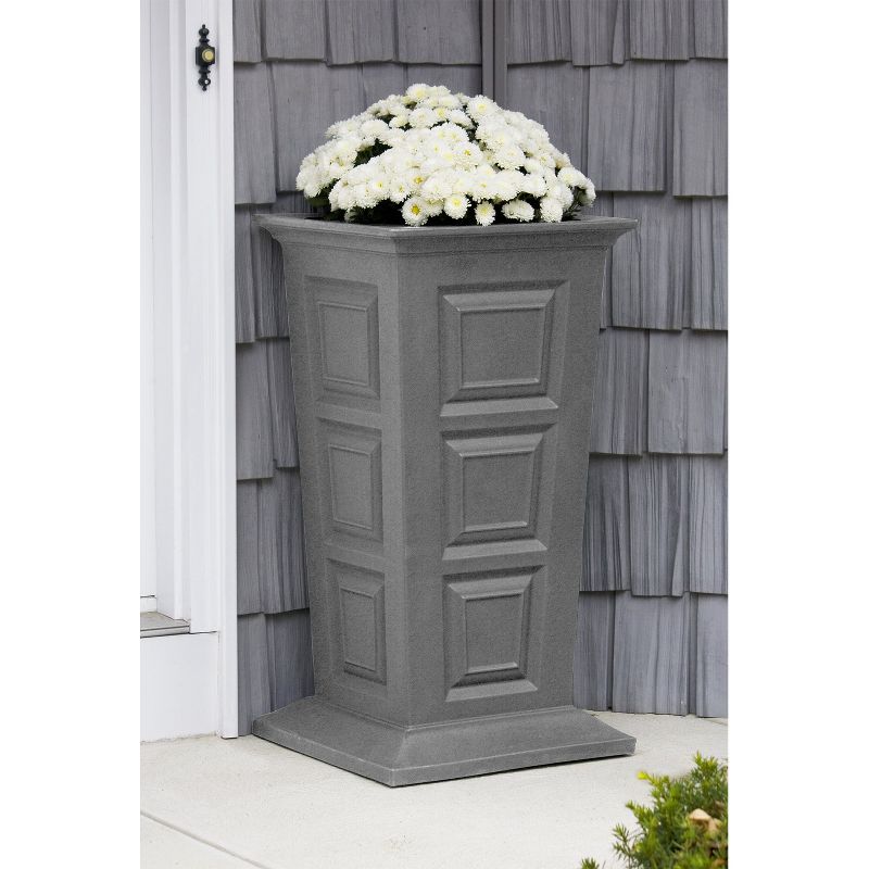 Good Ideas Savannah Outdoor Weatherproof Large Self Watering Tall Colonial Planter, Light Granite