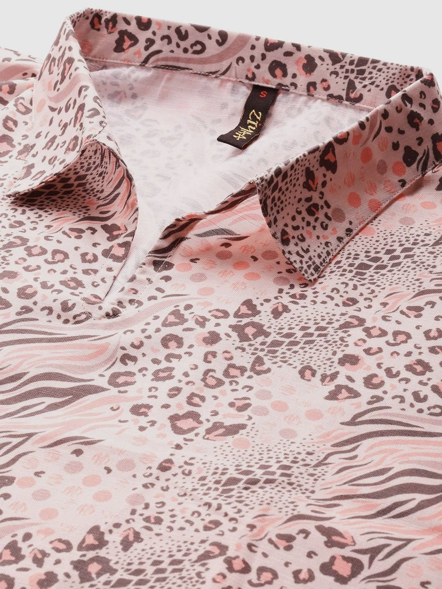 Ziyaa Pink Printed Kaftan Pyjama Set