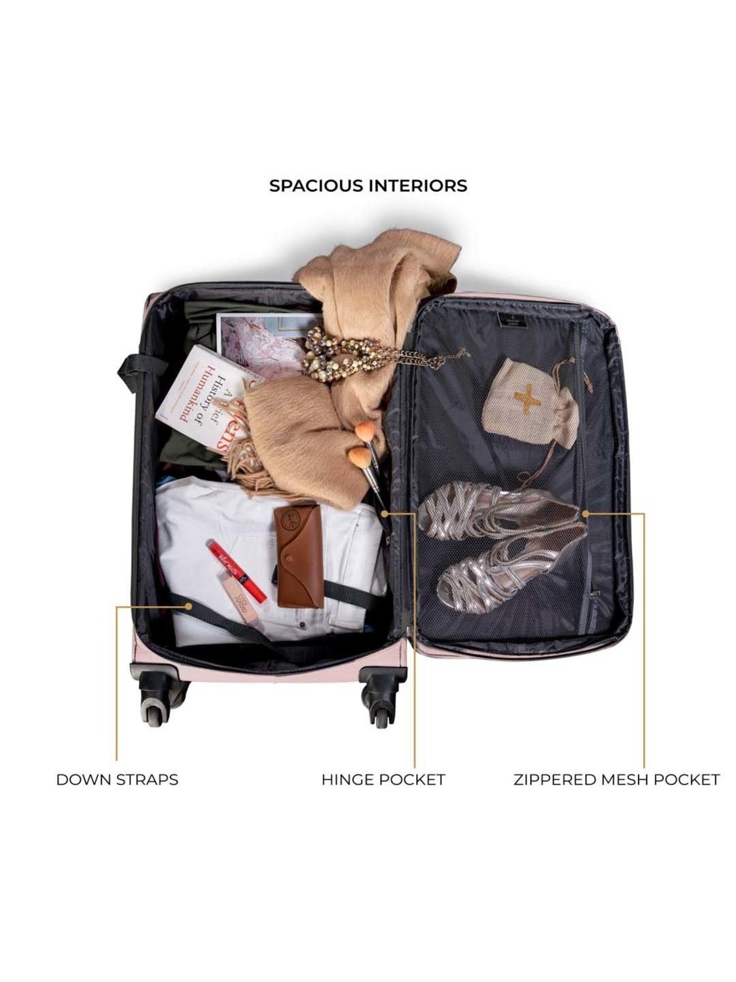 Nasher Miles Dallas Expander soft-sided Polyester Cabin  Pink 20 inch |55cm Trolley bag