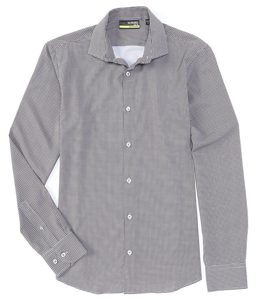 Visconti Big & Tall Check Skulls Print Long-Sleeve Woven Shirt