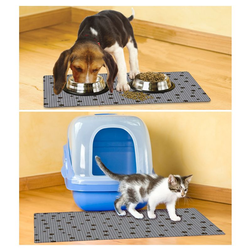 Drymate Multi-Use Paw Stripe Pet Mat Set - Gray (2ct)