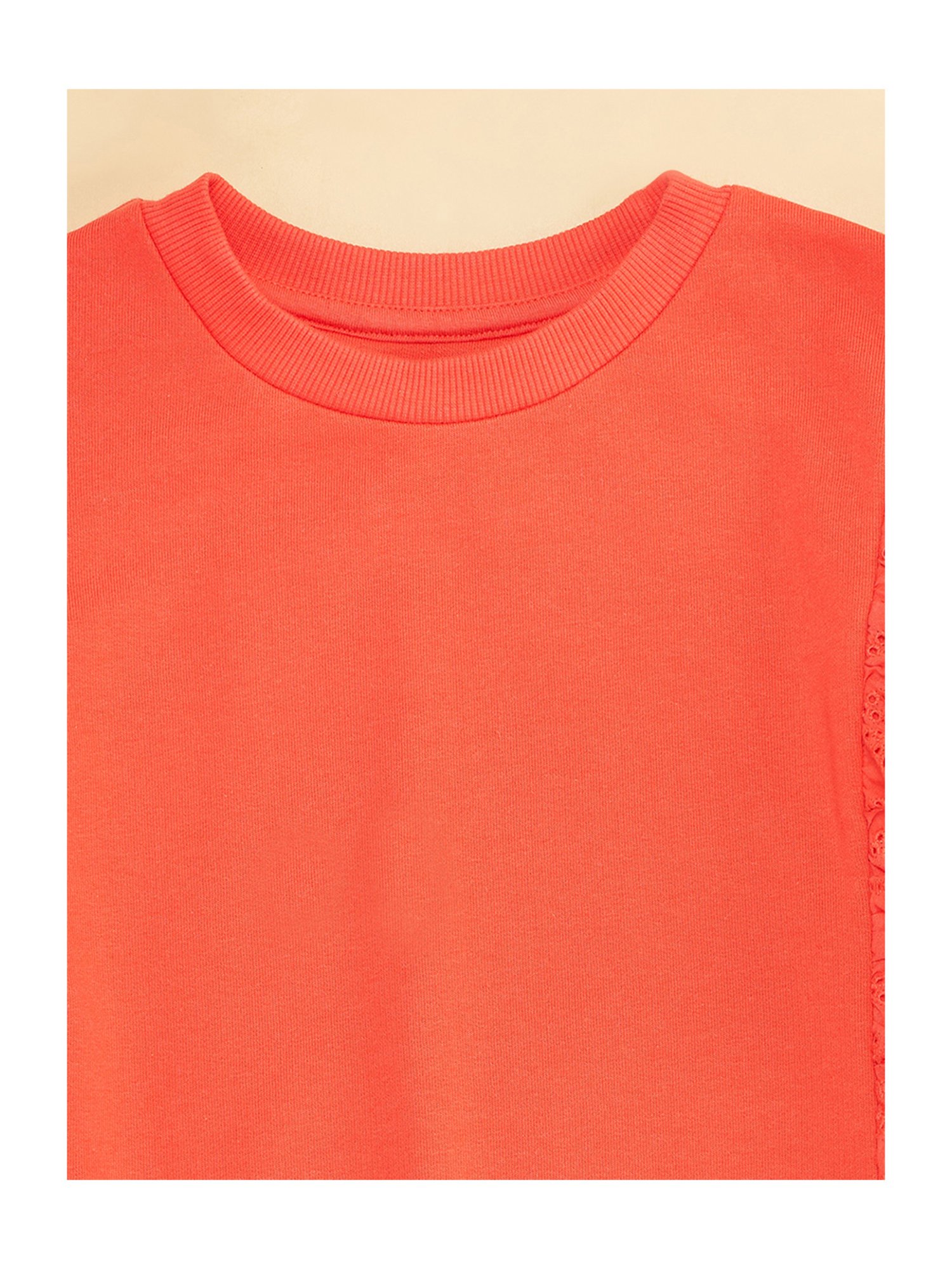 YU by Pantaloons Kids Coral Solid Full Sleeves Sweatshirt