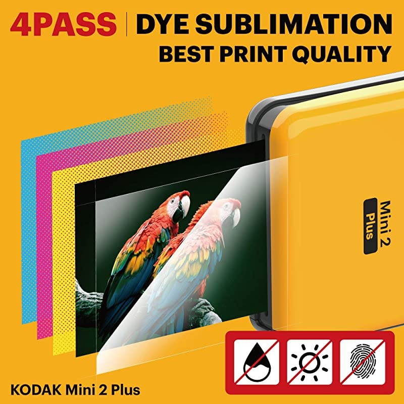 AllNew Mini 2 Plus Bluetooth Portable Photo Printer with 4PASS Technology White