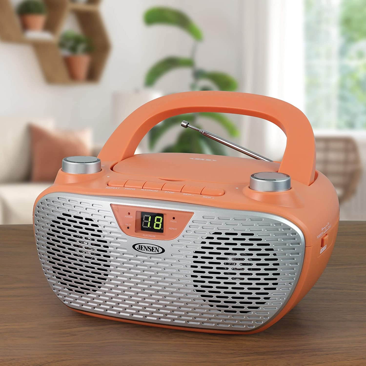 JENSEN CD-485-CL Portable Stereo CD Player with AM/FM Stereo Radio