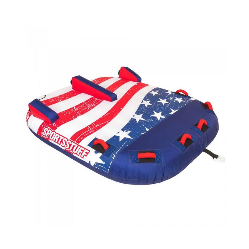SportsStuff Stars & Stripes 2 Rider Towable Inflatable Tube with Nylon Cover