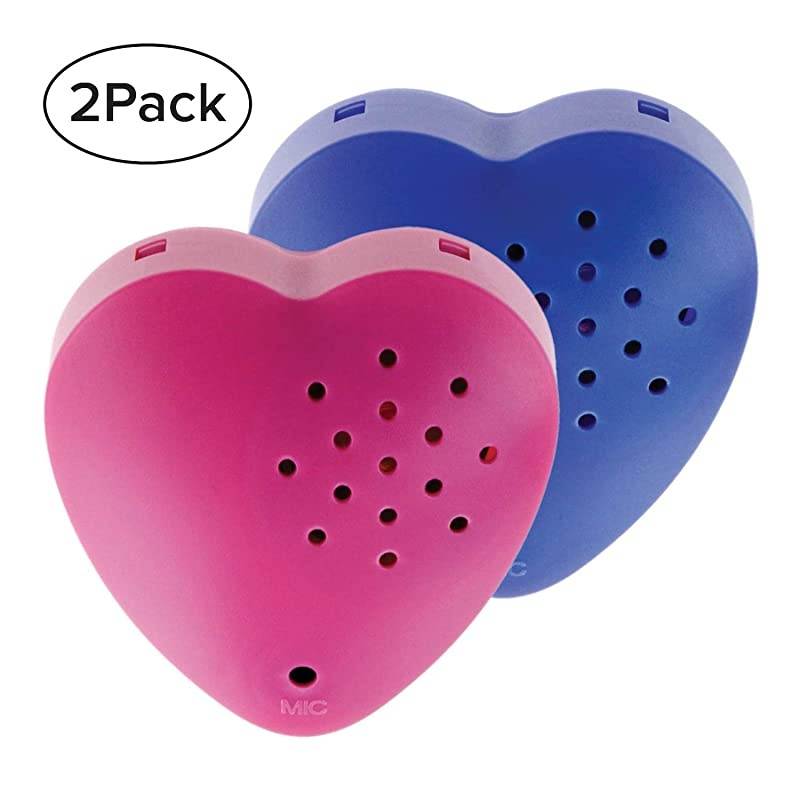 2 Pack,  30 Second Voice Sound Recorder Module for Plush Toy, Stuffed Teddy Bear Animal Recordable Heart, Record Custom Messages (Pink/Blue)