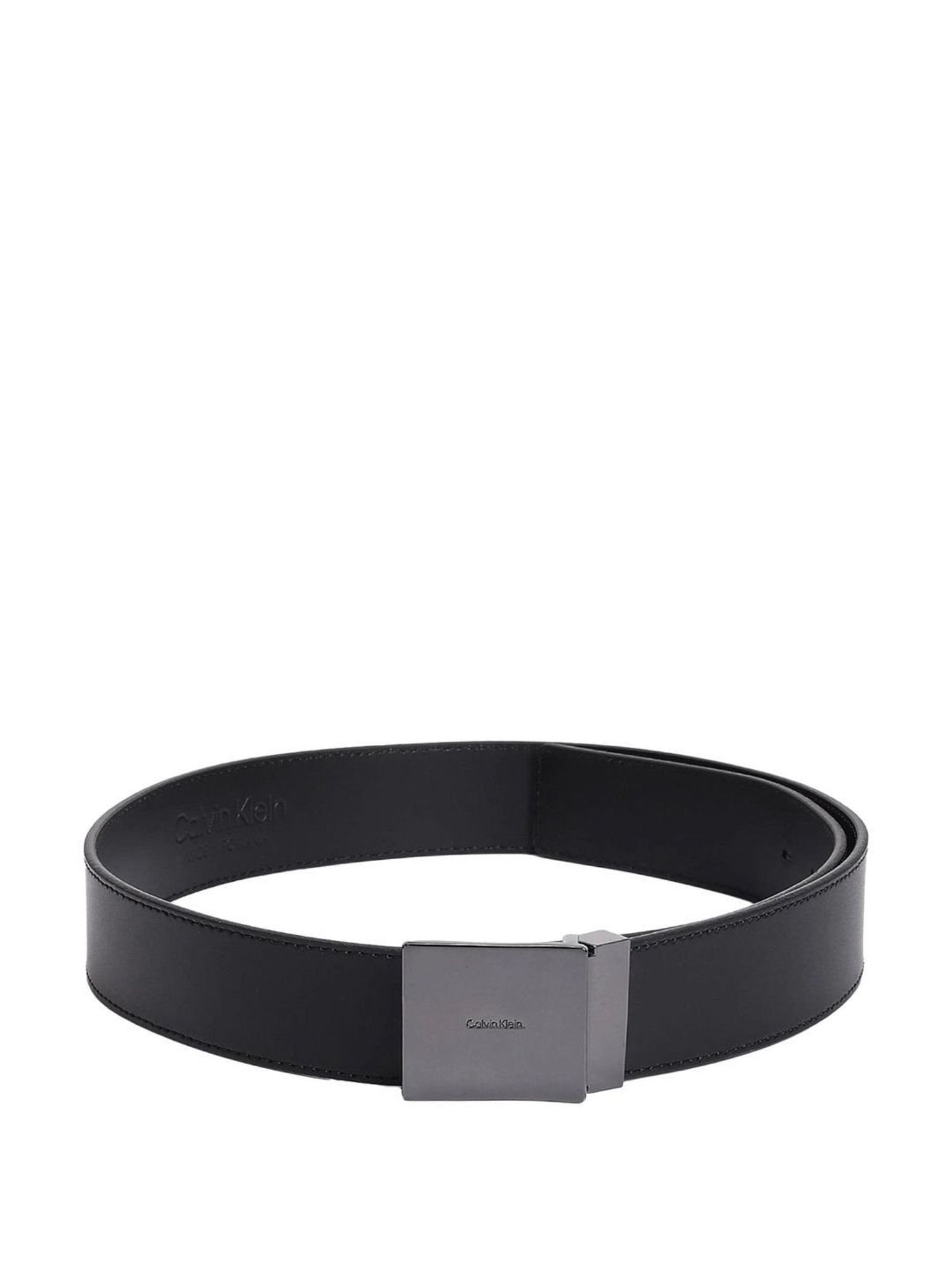 CALVIN KLEIN Black Leather Reversible Belt