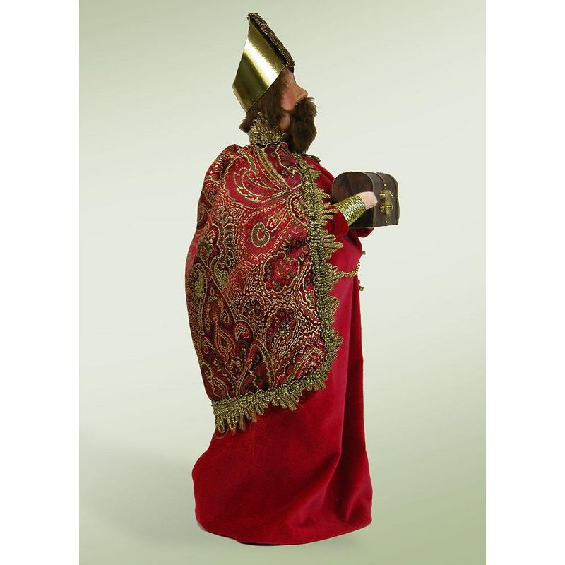 Byers Choice 13.5" Red Garbed Wise Man with Chest of Myrrh Christmas Caroler Figure