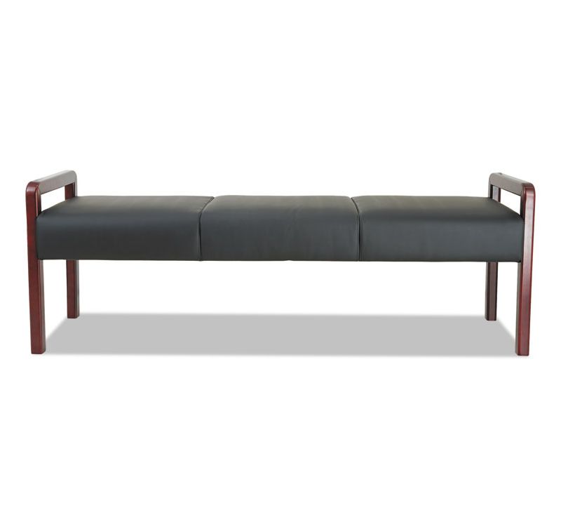 Alera Reception Lounge WL Series Bench, 65 3/4 x 22 1/4 x 22 7/8, Black/Mahogany RL2419M