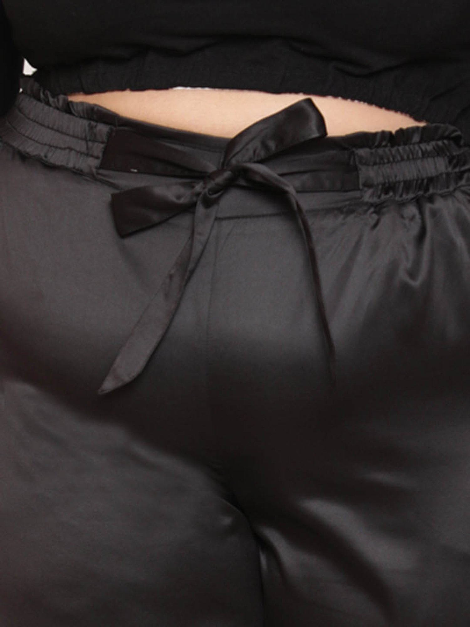 Amydus Black Mid Rise Palazzos