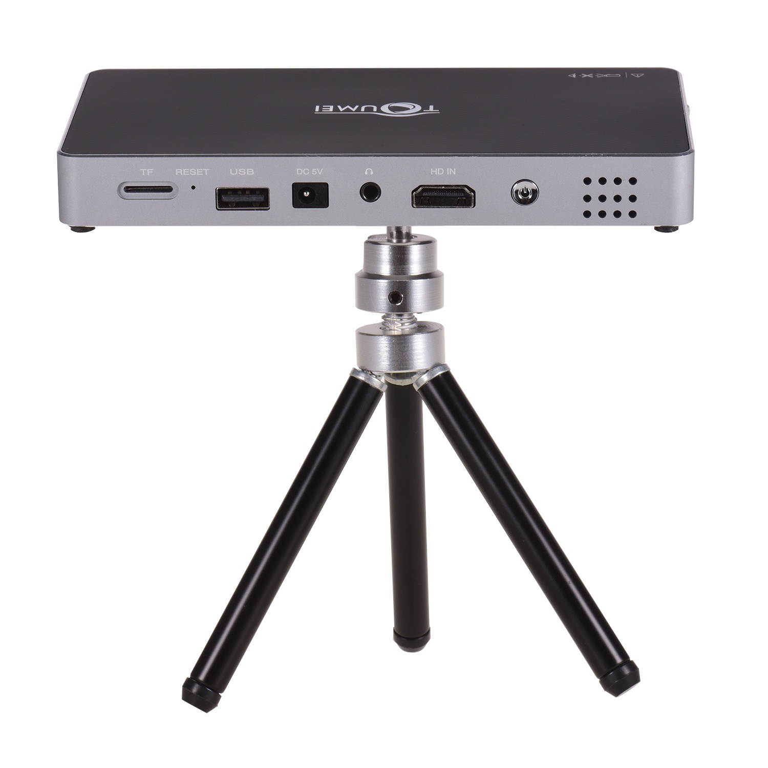 TOUMEI Mini Portable Smart Projector DLP 1080P Supported 250 ANSI Lumens 2+16GB Dual-band WiFi & BT Home Theater Video Projector Wireless Screen Share 120 Inch Projection Display Android 7.1OS with