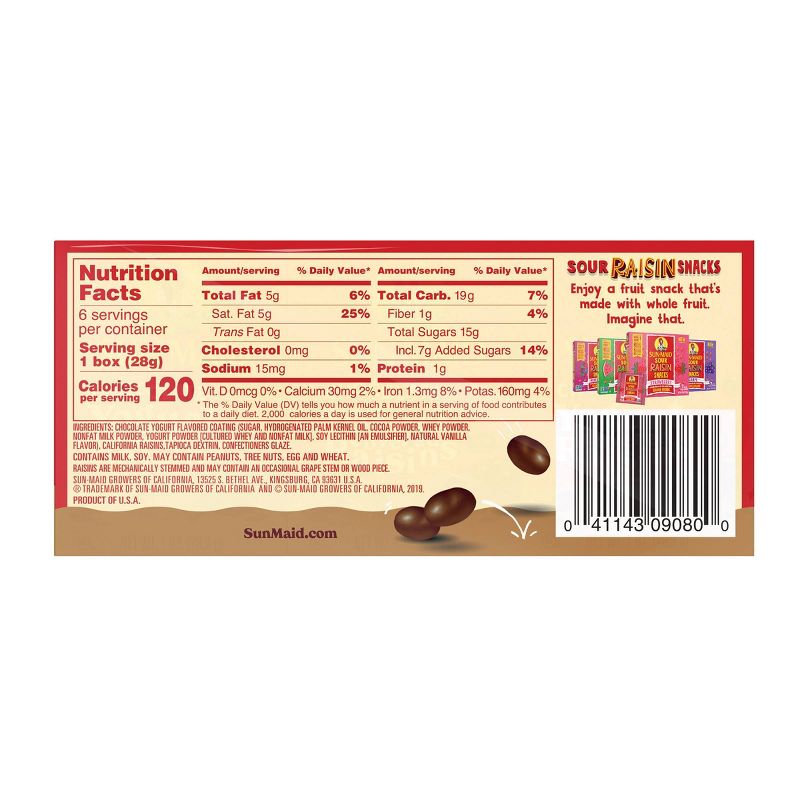 Sun Maid Dark Chocolate Yogurt Raisins - 6ct