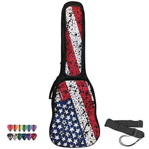 chromacast padded electric guitar gig bag with american flag graphics