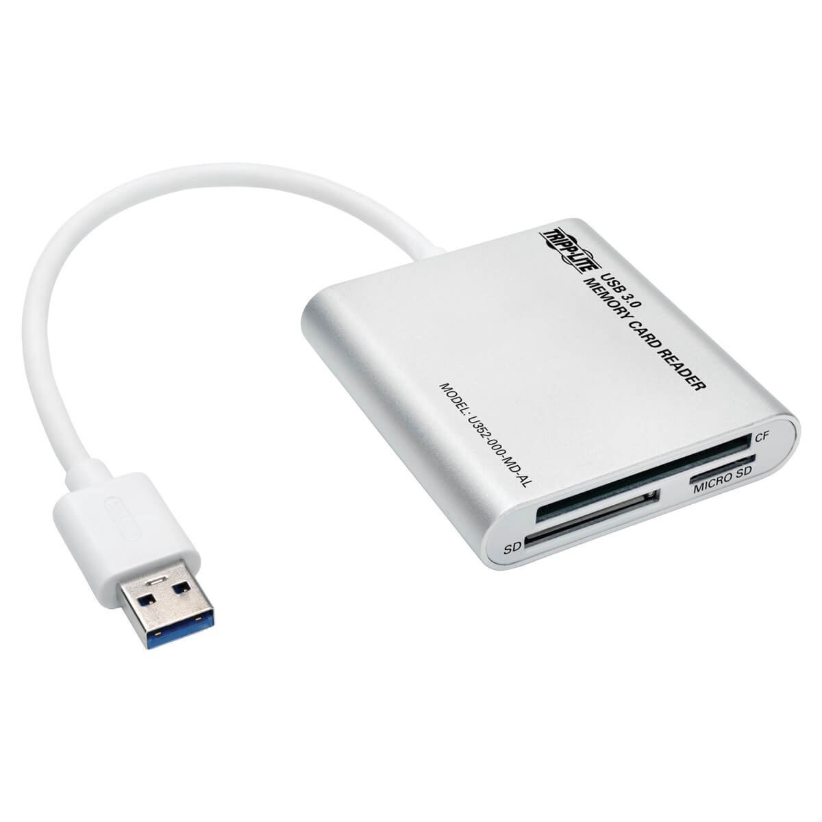 Tripp Lite U352-000-MD-AL USB 3.0 A (MALE) USB 3.0 SuperSpeed Multi-Drive Memory Card Reader/Writer, Aluminum Case