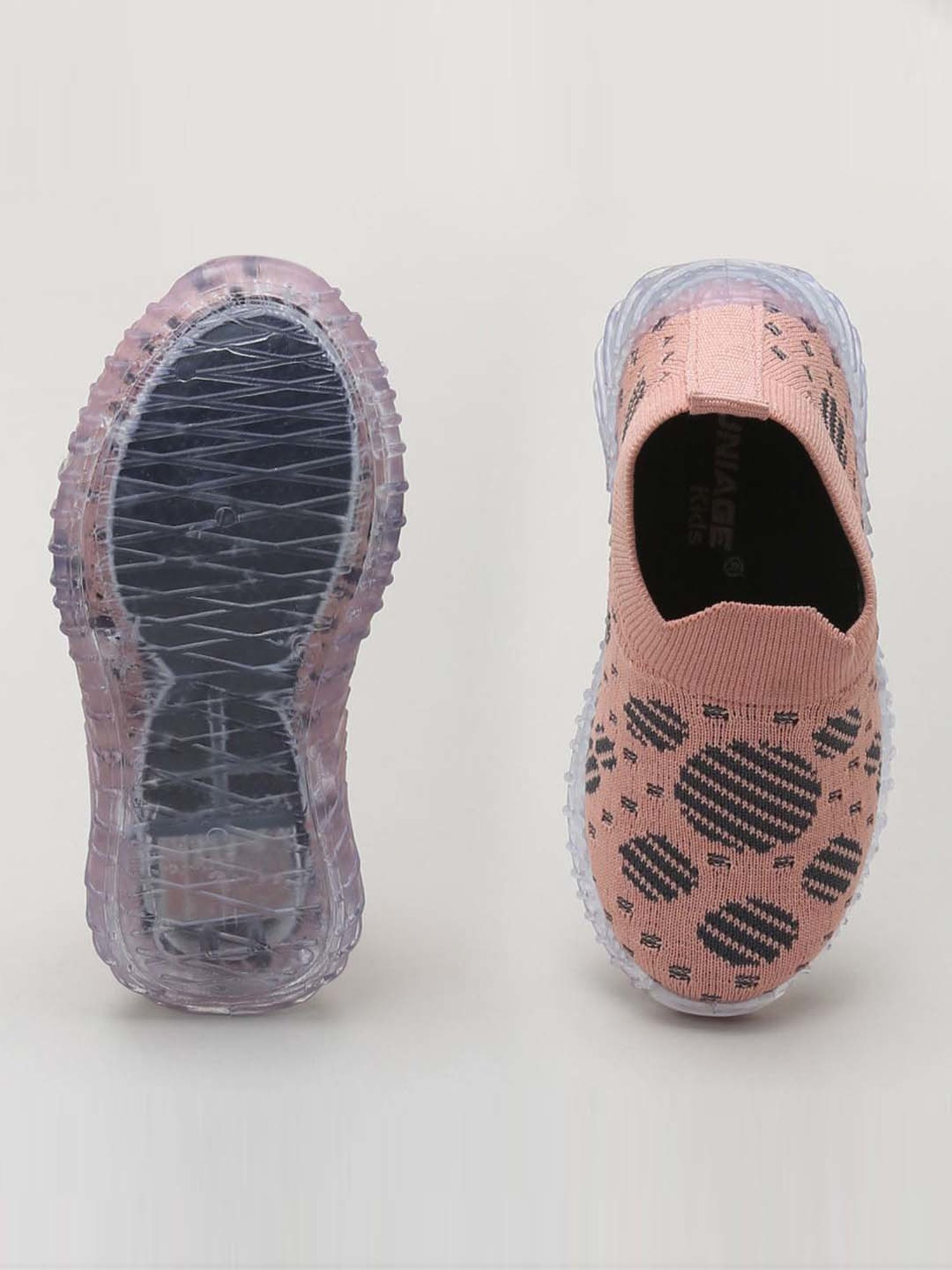 Priaansha Kids Peach & Black Casual Slip-Ons