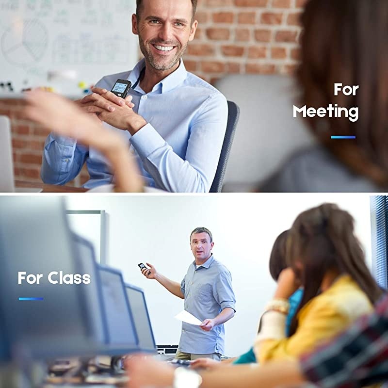 Voice Activated Recorder with Playback - Upgraded Small Digital Voice Recorder for Lectures Meetings USB Rechargeable, Password ()