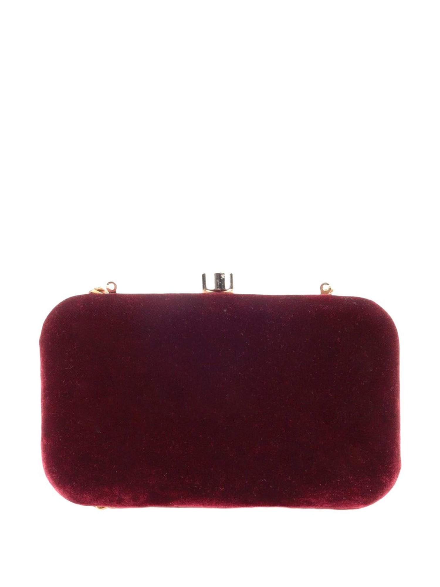 Odette Maroon Fabric Box Clutch