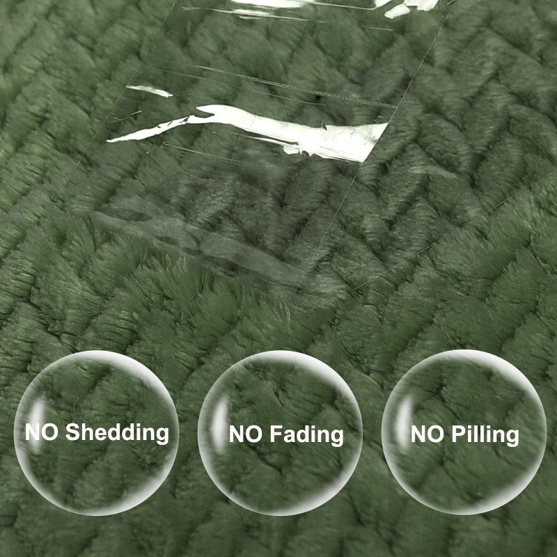 1 Pc Twin Polyester Flannel Fleece Bed Blankets Army Green  - PiccoCasa