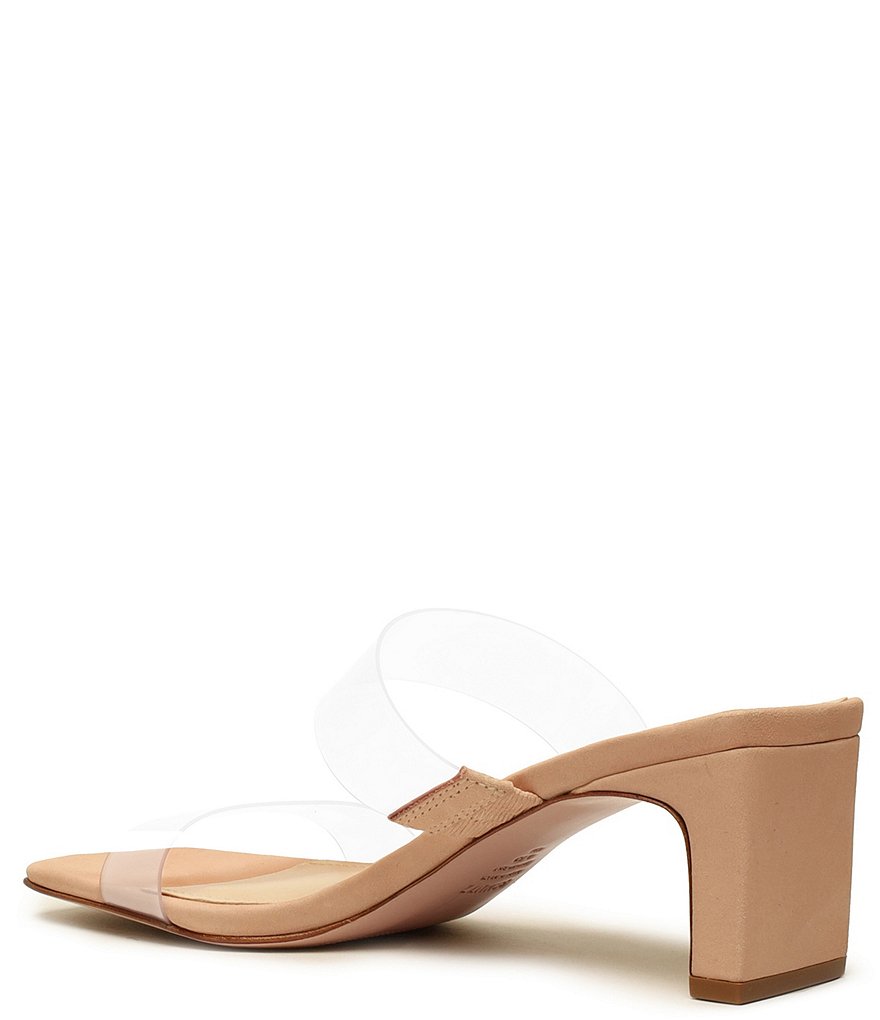 Schutz Taina Clear Vinyl Dress Square Toe Slides