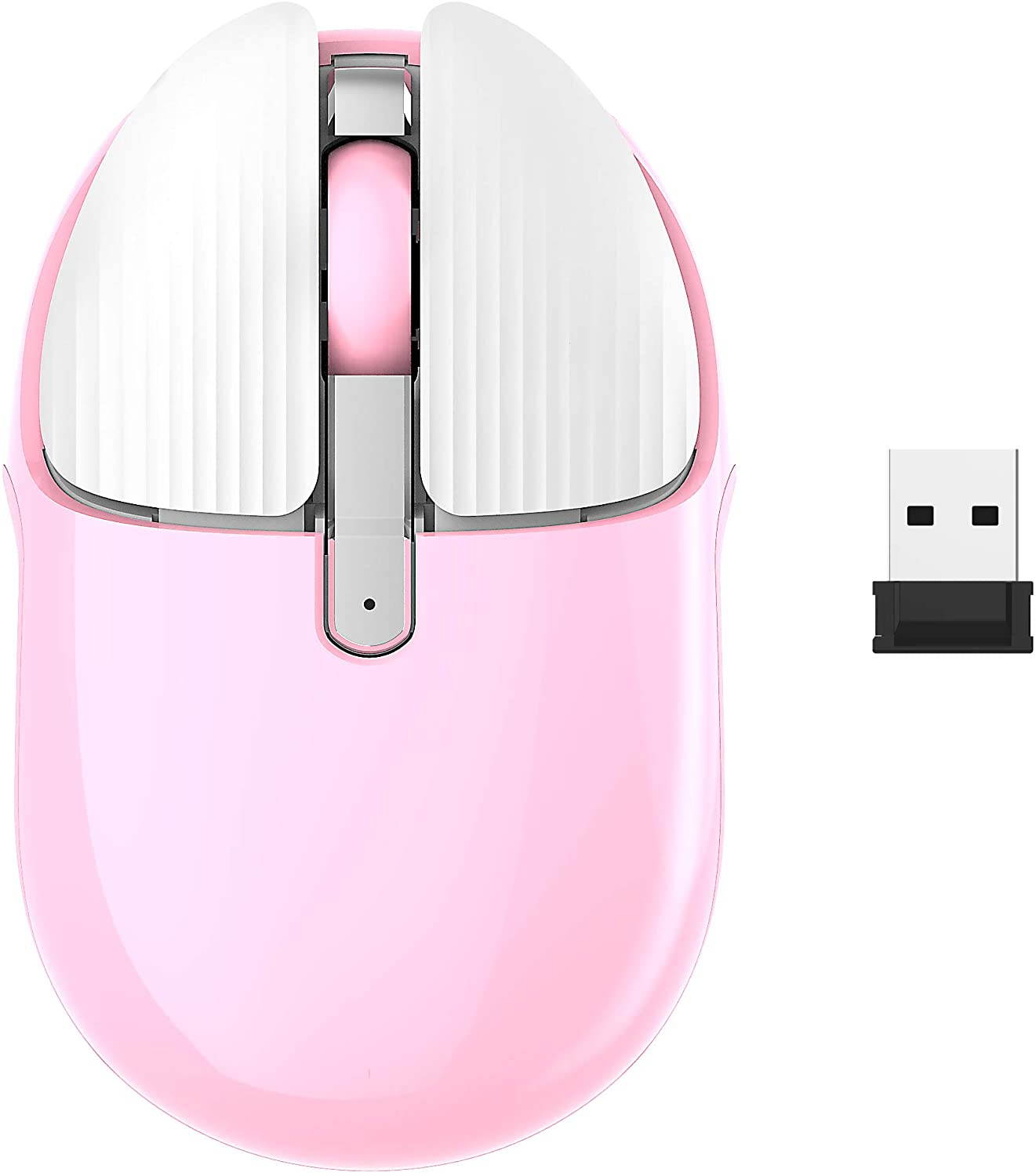 Rechargeable Wireless Mouse Mini Portable Mobile Mouse 1200DPI Silent 3 Buttons Optical Mouse with Nano Receiver Home Office Cordless Mice for PC Laptop Computer