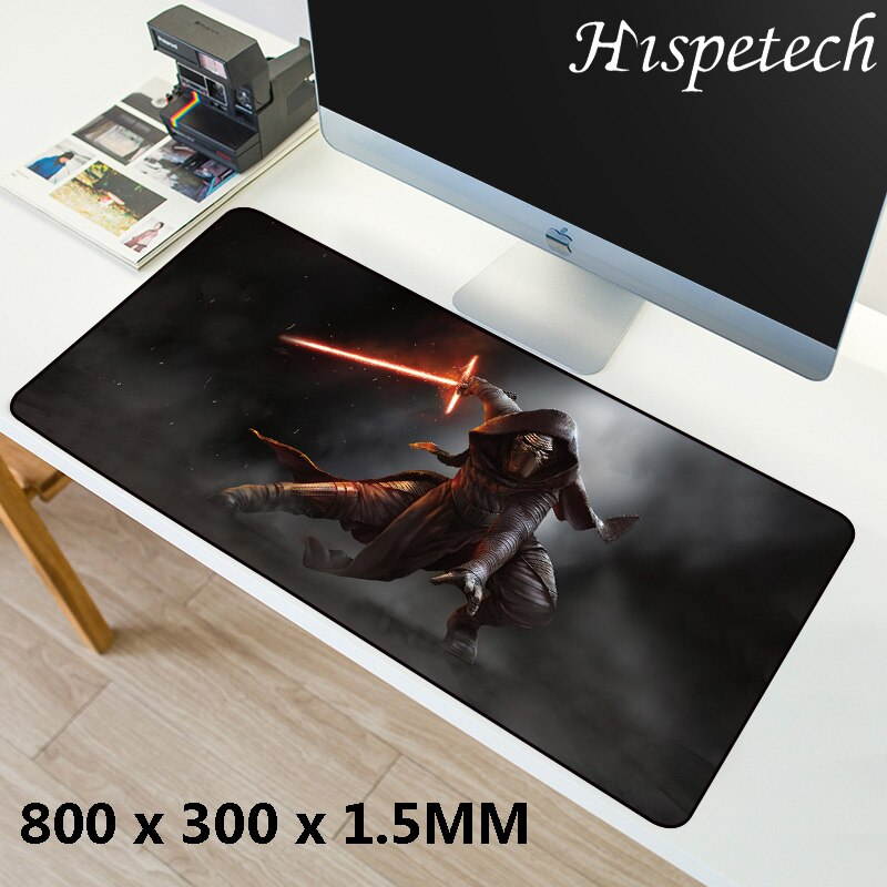HISPETECH Star Wars Mouse Pad 800x300mm Large Mouse Pad Locking Edge Nature Rubber Computer Gaming Mousepad XL for PC Laptop Desktop