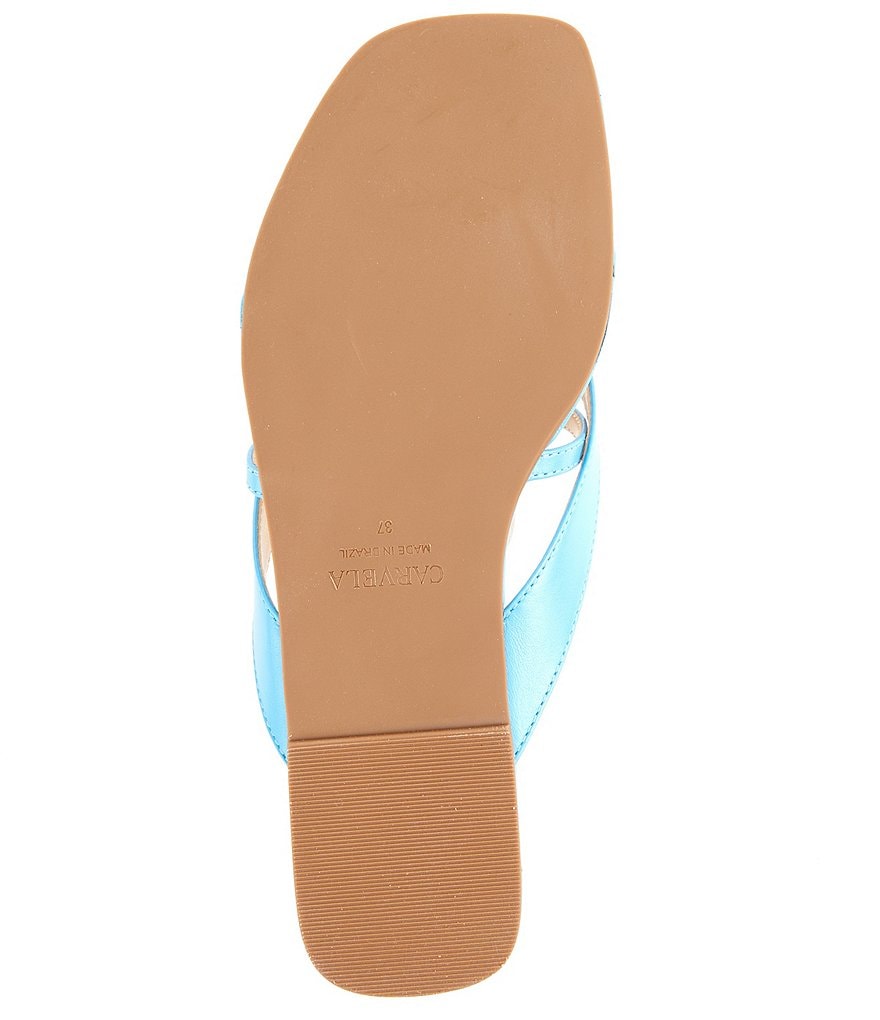 Carvela Grand Leather Square Toe Thong Sandals