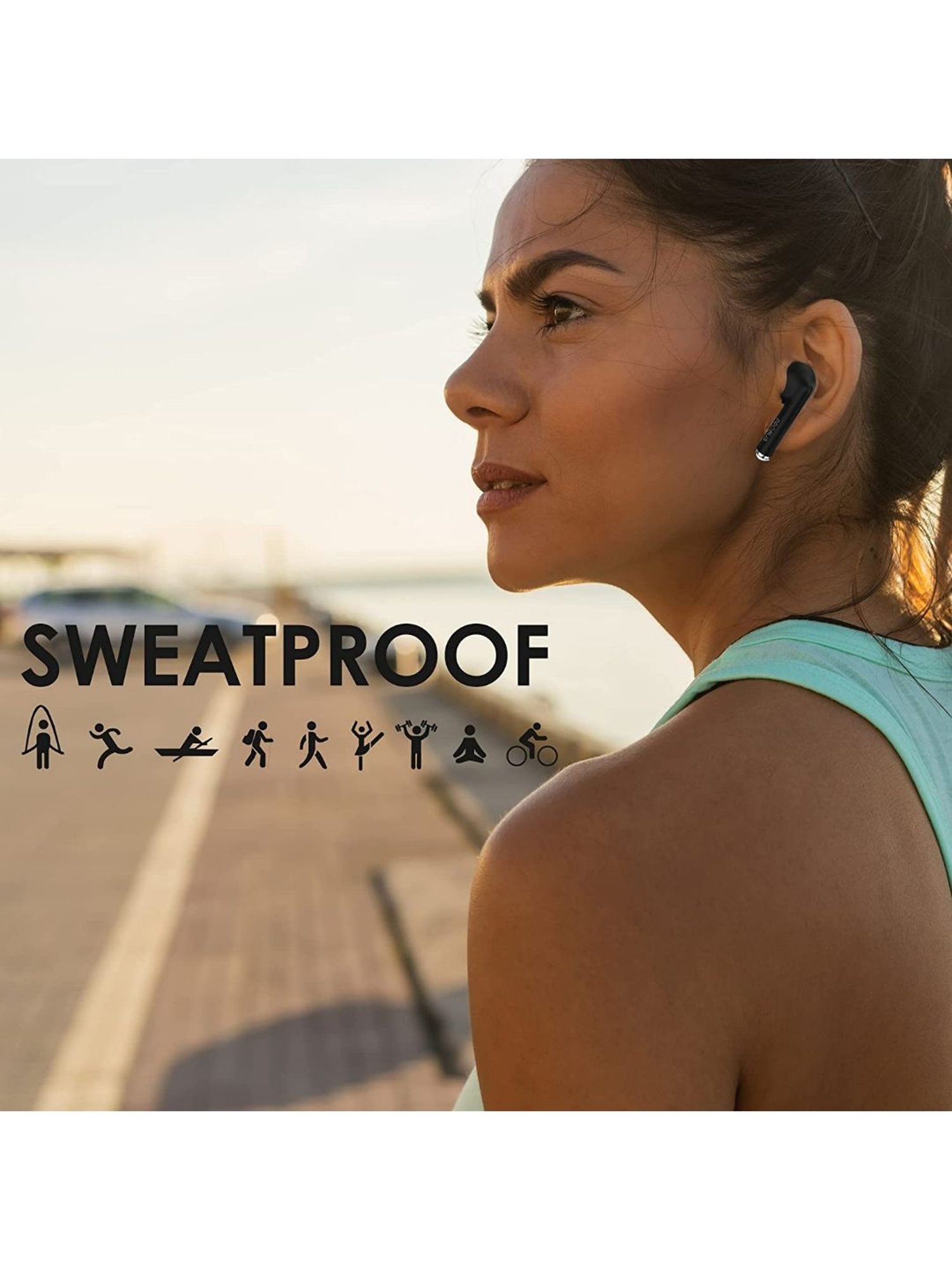 Probus A8 Touch Control in-Ear Passive Noise Cancellation TWS Wireless Bluetooth Earbuds (Black)