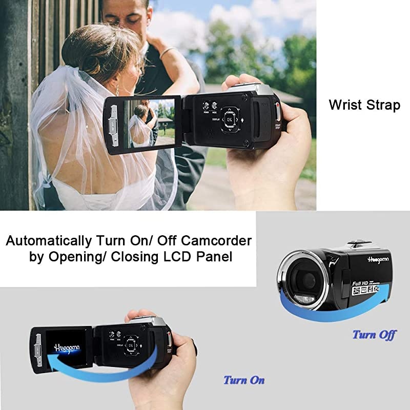 Camera Camcorders Digital Camera Recorder FHD 1080P 12MP 2.7 Inch 270 Degree Rotation Screen 8X Digital Zoom Camcorder Vlog Camera Digital Camcorder with Rechargeable Battery