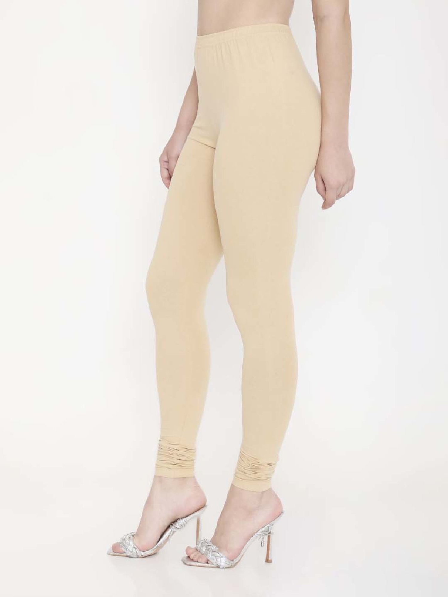 FEELINGS Beige Plain Churidar Leggings