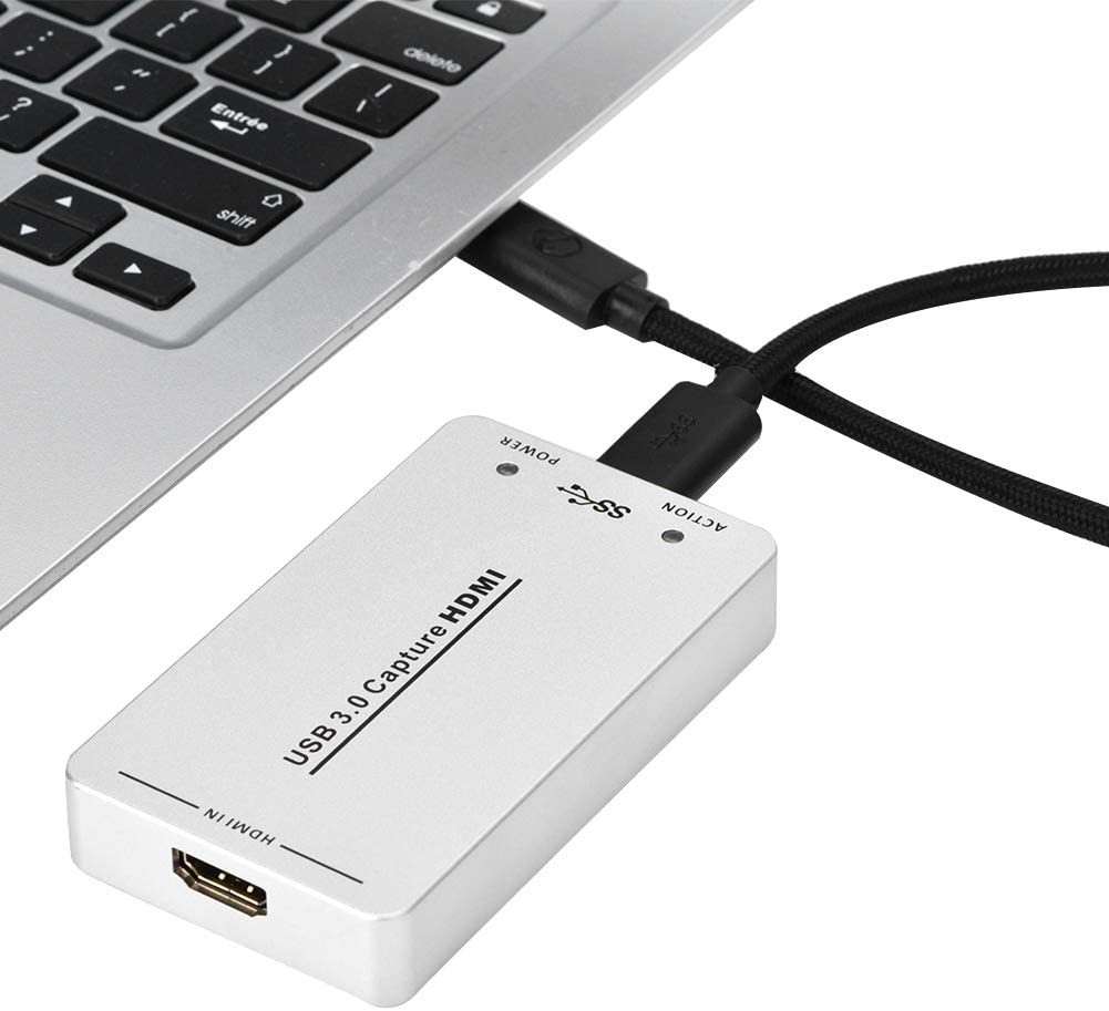 Hakeeta HDMI to USB 3.0 Video 1080HD Capture Card Adapter with HDMI High-Definition Audio and Video Signals Compatible with HDMI Audio Capture and 48KHz PCM Audio Output.