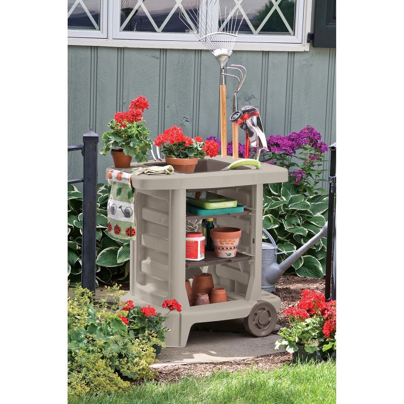 Galvanized Potting Bench Gray - Poly-Tex