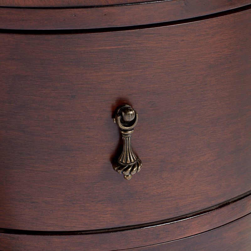 55 Downing Street Murphy 19 3/4" Wide Walnut Round Table with Side Shelves