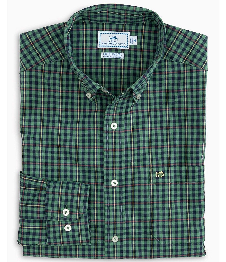 Southern Tide Coastal Passage Boulder Long-Sleeve Woven Plaid Shirt