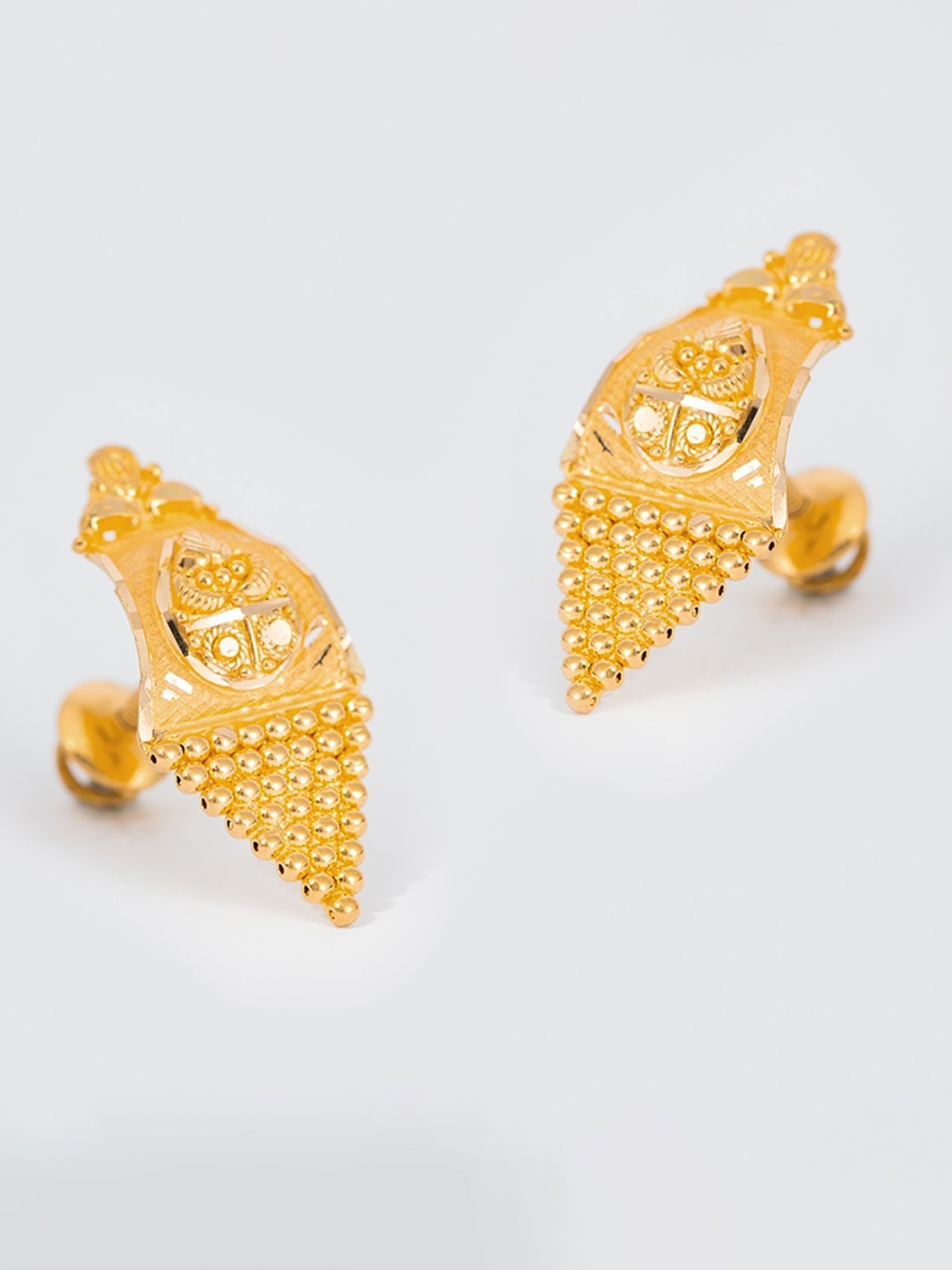 P.N.Gadgil Jewellers 22k Yellow Gold Golden Heritage Stud Earrings