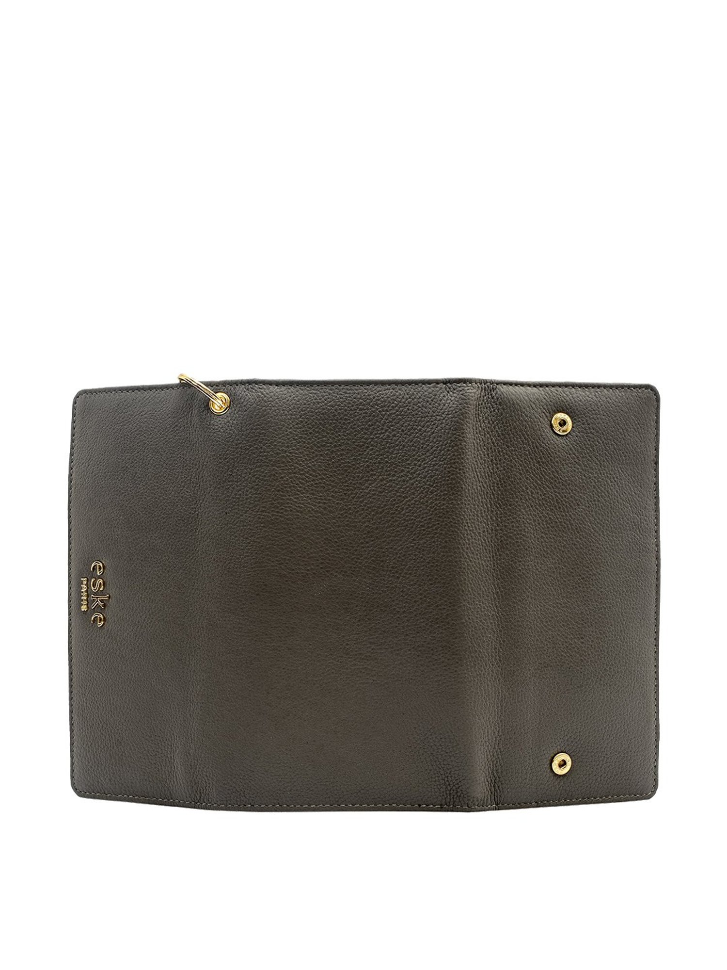 Eske Eberta Grey Solid Tri-Fold Wallet for Women