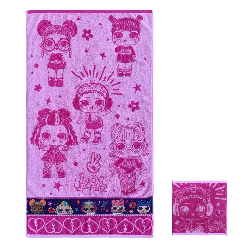 2pc L.O.L. Surprise! Rock on Forever Bath Towel and Washcloth Set