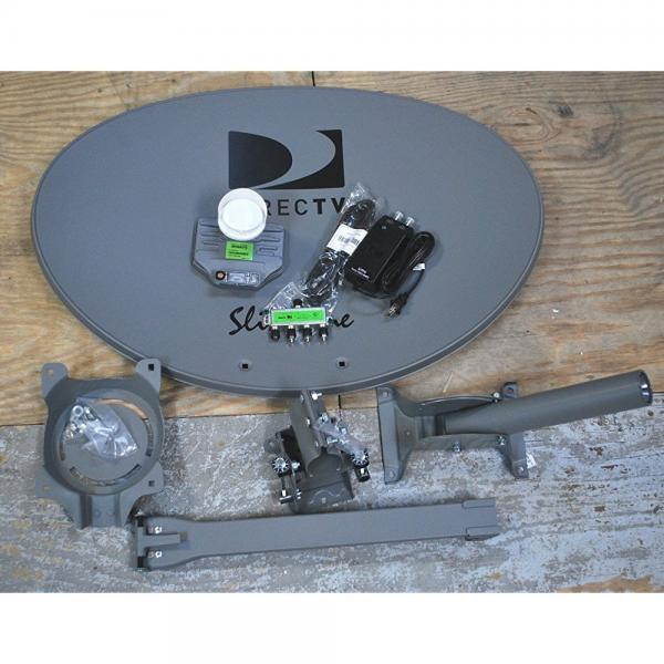 DIRECTV 3LNB SLIMLINE DISH KAKU SWM3 HD SHORT ROOF ONLY STUB FOOT 4WAY 21V POWER