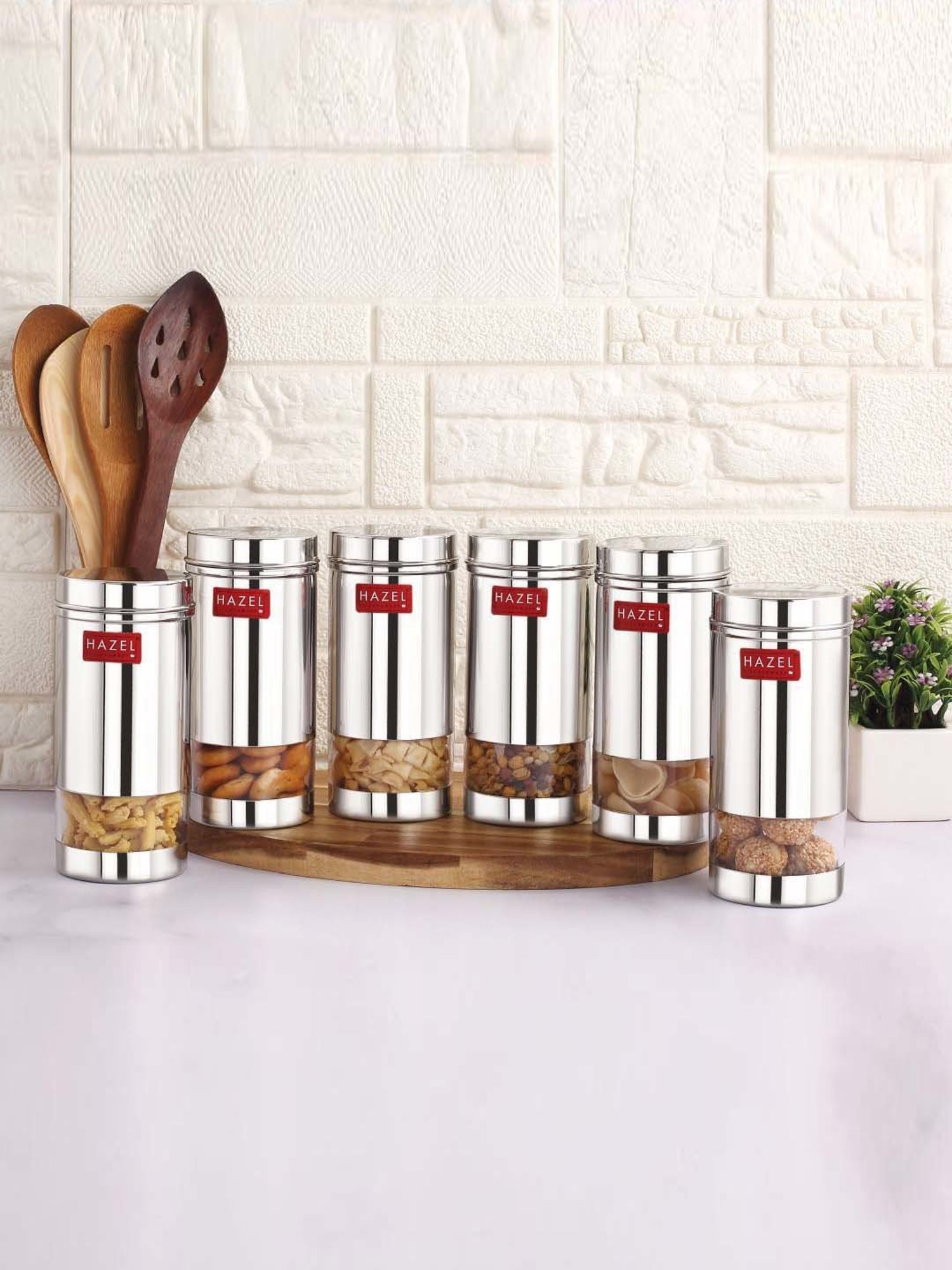 HAZEL Silver Stainless Steel Medium Container (0.5 L)2