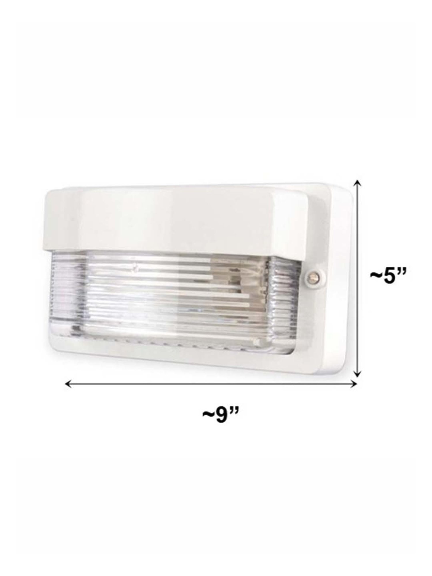 Fos Lighting 'Maxi Cast' White & Transparent Aluminium Outdoor Bulkhead Light - Set of 1