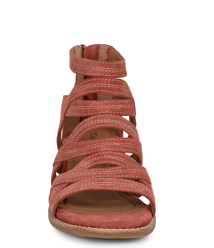 Comfortiva Betha Suede Gladiator Block Heel Sandals