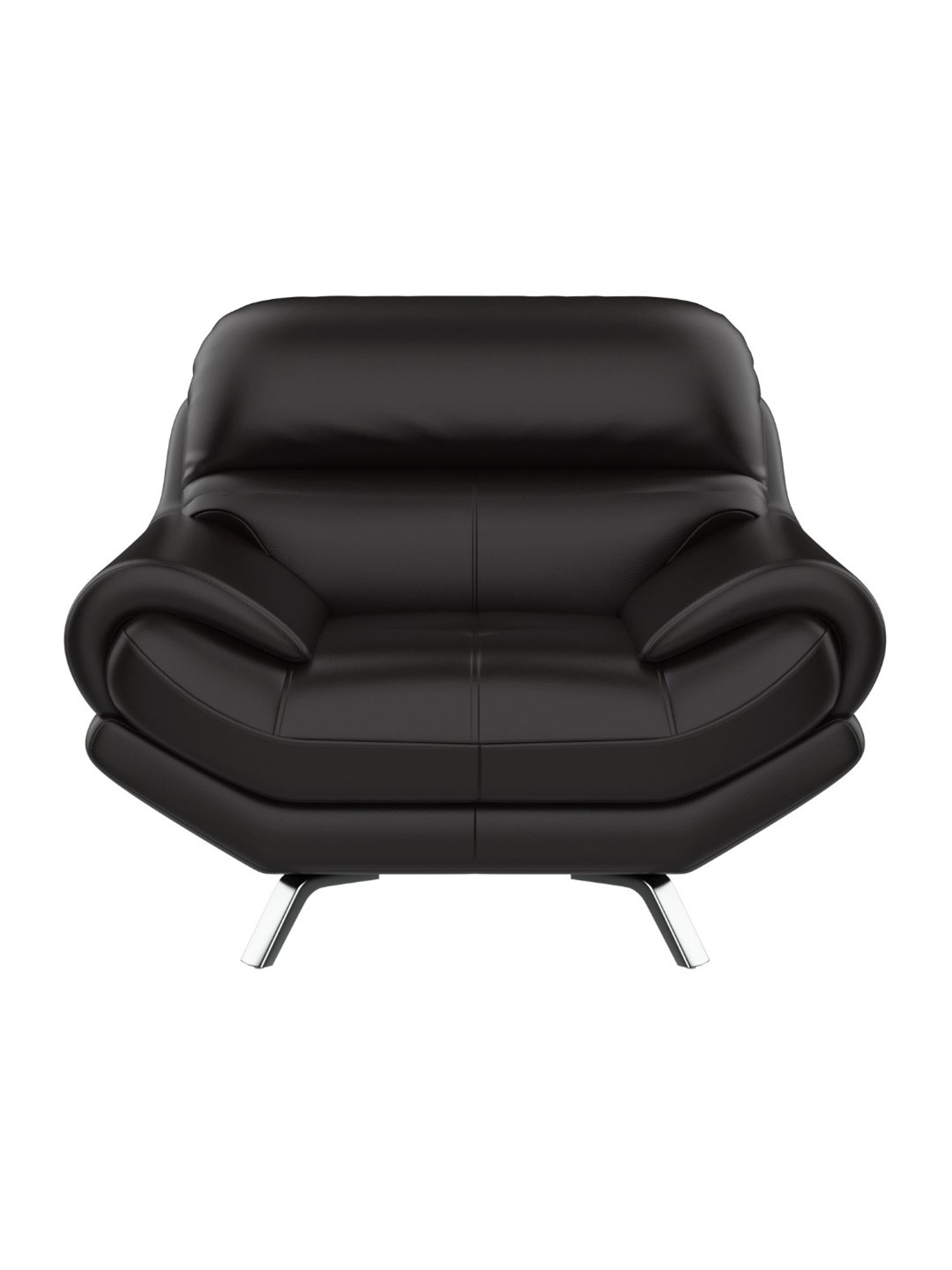 Godrej Interio Euro V2 Coffee Brown Leatherette 1 Seater Sofa